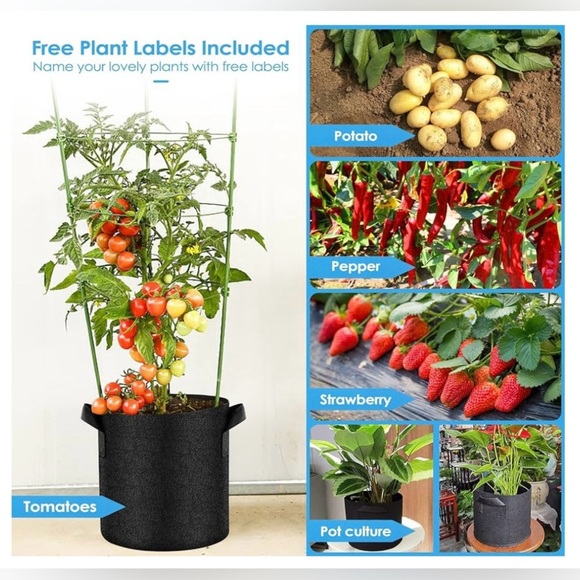 🇨🇦🆕Heavy Duty 7 Gallon Fabric Grow Bags 5 Pack with Pruning Snips - Picture 5 of 16